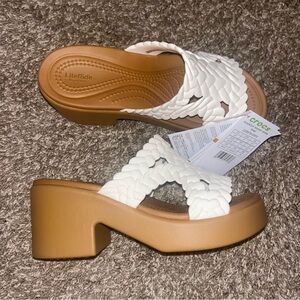 Crocs Brooklyn Woven Heeled Sandal White